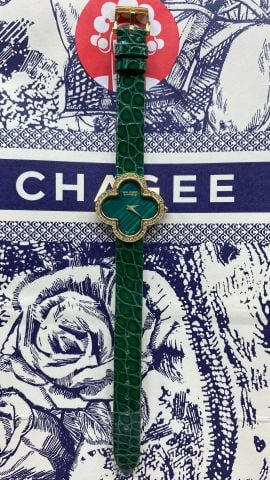 Đồng hồ nữ Van* Cleef* dây da cá sấu màu xanh lục cực đẹp sang VIP 1:1