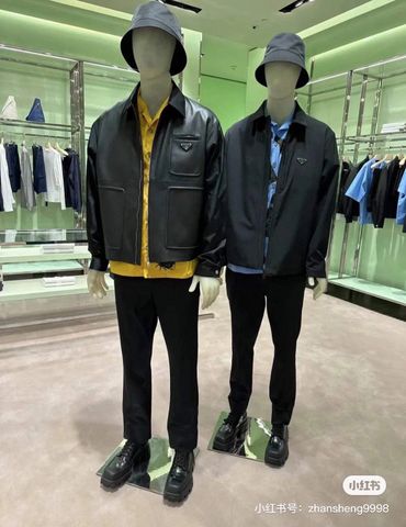 Áo khoác da nam PRADA* cao cấp