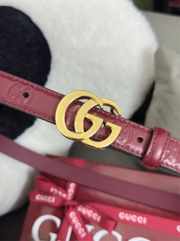 Belt nữ GUCC* bản nhỏ 2.0cm da bò dập nổi hoạ tiết logo đẹp cao cấpO