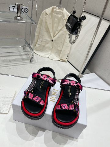 Sandal nữ Dior* hai quai thêu đẹp độc đáo VIP 1:1