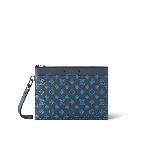 Clutch LV* nam nữ hoạ tiết Monogram xanh đẹp màu mới SIÊU CẤP