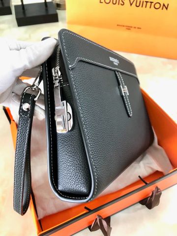 Clutch HM* da bò khoá số bạc cao cấp