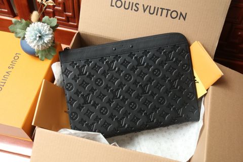 Clutch L*V nam nữ 35cm da bò dập hoạ tiết Monogram