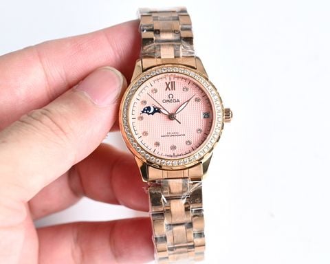 Đồng hồ nữ omega* dây kim loại cao cấp