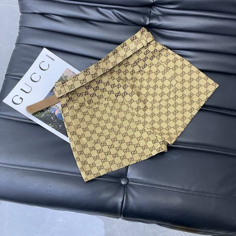 Quần short nữ GUCCI* hoạ tiết logo nâu kèm belt đẹp VIP 1:1