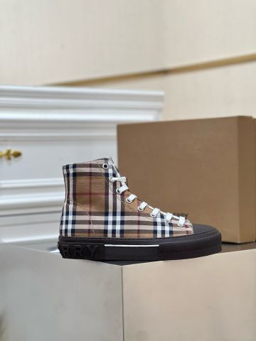 Giày nam buộc dây BURBERRY* cao cổ phối kẻ đẹp SIÊU CẤP