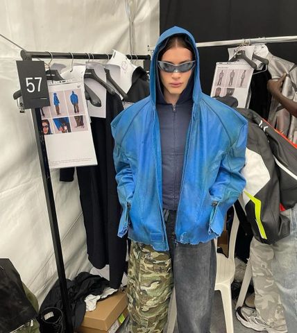 Áo khoác da nam Balenciaga* màu xanh hàng độc VIP 1:1