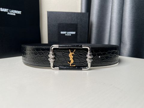 Belt nữ YSL* vân cá sấu bản to 5cm đẹp sang SIÊU CẤP