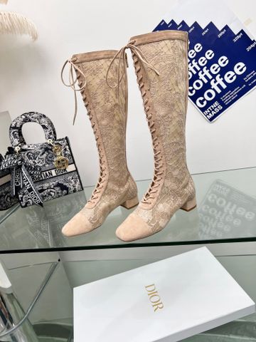 Boot ren thêu Dior* cổ cao đế 4cm đẹp sang hàng độc VIP 1:1