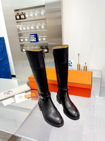 Boot Hermes* cổ cao gần gối da bò c VIP 1:1