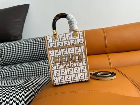 Túi xách nữ FENDI* mini hoạ tiết logo trắng nổi VIP 1:1