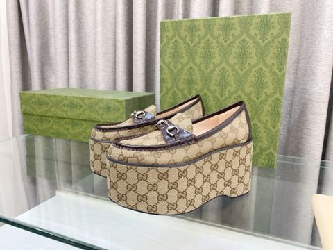 Giày nữ GUCCI* đế cao 10cm đế trước cao 8cm hoạ tiết logo canvas có 2 màu đẹp dễ đi hàng hot VIP 1:1