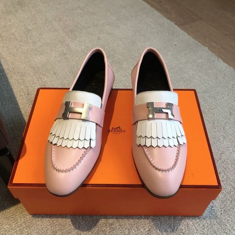 Giày nữ Loafer Hermes* tua rua da bê phối màu đẹp sang thanh lịch VIP 1:1