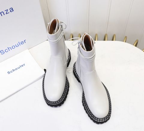 Boot Proenza Schouler da bò cổ lỡ buộc dây sau, kéo khoá dáng khoẻ đẹp độc 34-41