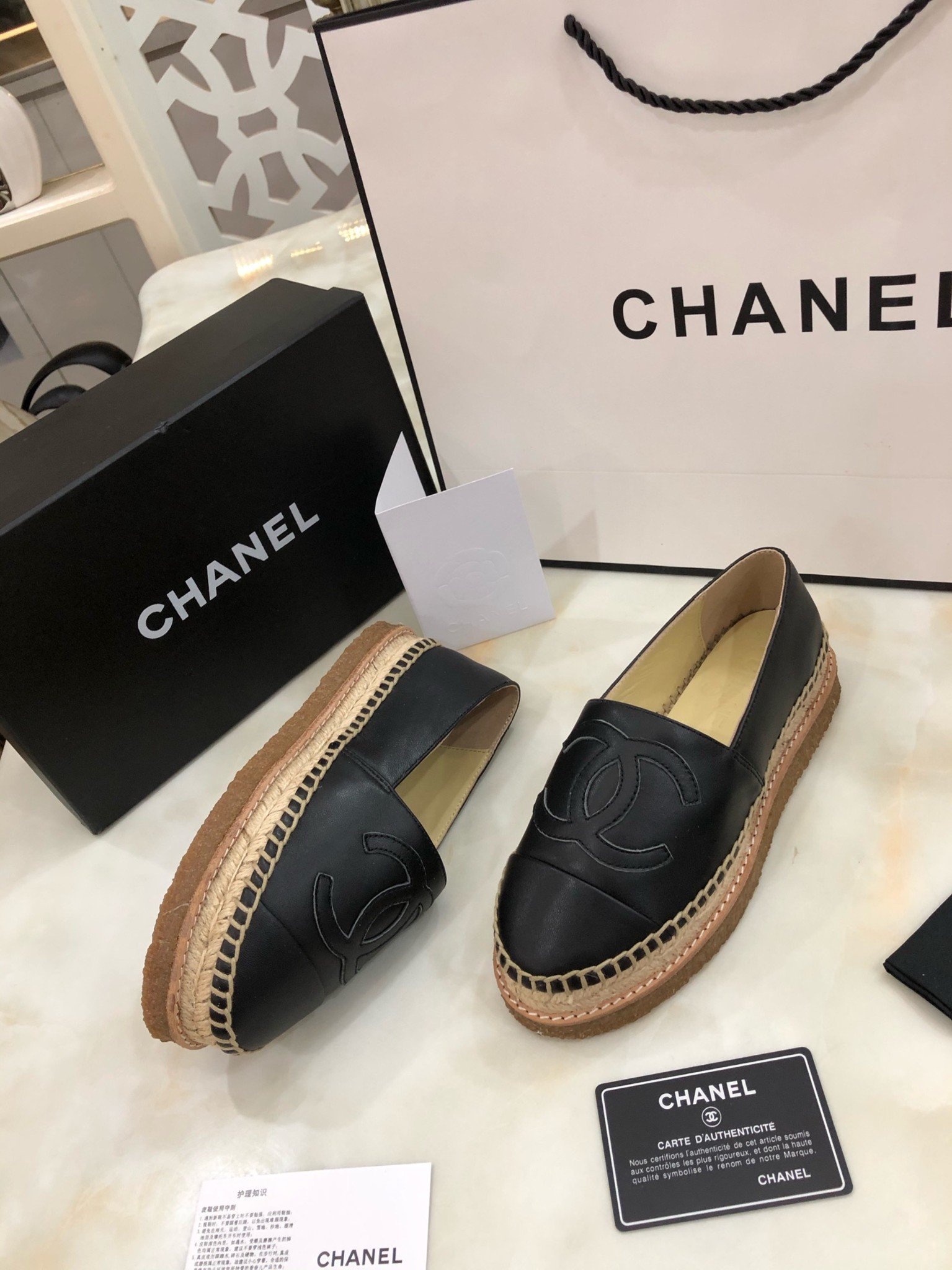 Giày slip on nữ chanel đế cói da bò trần trám đẹp SIÊU CẤP lien fashion #31 Giày slip on nữ chanel đế cói da bò trần trám đẹp SIÊU CẤP lien fashion