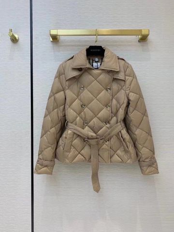 Áo phao nữ lông vũ Burberry* đai eo đẹp sang VIP 1:1 màu đen và be