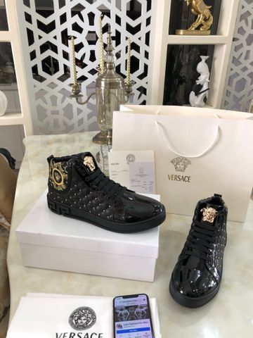 Giày nam buộc dây VERSACE* cao cổ tán đinh vàng nhỏ kiểu đẹp