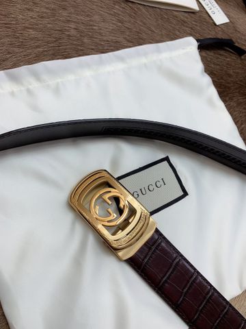 Belt nam GUCCI* bản 3,5cm dây vân cá sấu đẹp sang lịch lãm cao cấp