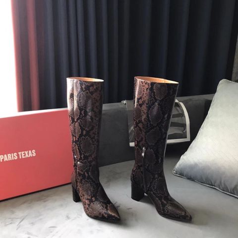 Boot Paris* Texas* cổ cao gần gối cao 7cm hoạ tiết da rắn nhiều màu đẹp độc