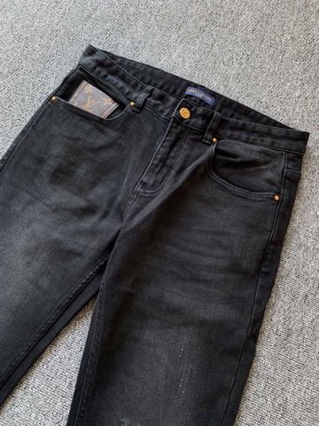 Quần jeans nam LV* phối hoạ tiết Monogram đẹp cao cấp