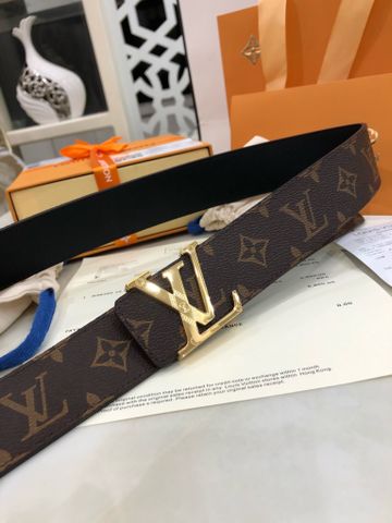 Belt nam LV* dây hoạ tiết Monogram mặc logo vàng đẹp cao cấp