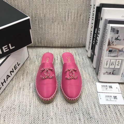 Giày slip on nữ CHANEL* đế cói da bò đẹp cao cấp