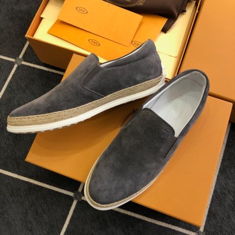 Giày slip on nam Tods da lộn viền cói đẹp SIÊU CẤP