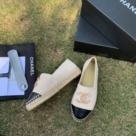 Giày slip on nữ CHANEL* đế cói