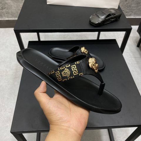 Dép tông nam VERSACE* quai hoạ tiết logo vàng đẹp