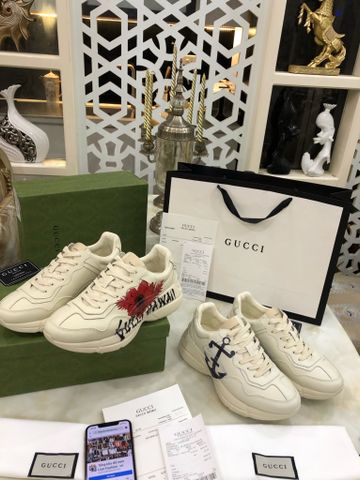 Sneaker GUCCI* rhyton nam nữ cao 6cm da bò in hình đẹp cao cấp