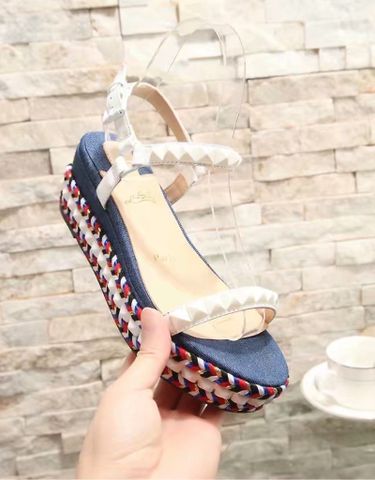 Sandal nữ đế xuồng Lou.bou.tin* cao 6cm quai tán đinh các mẫu đẹp sang cao cấp loại