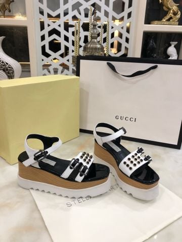 Sandal nữ đế xuồng Stella* McCartney* đẹp quai da tán đinh tròn đen