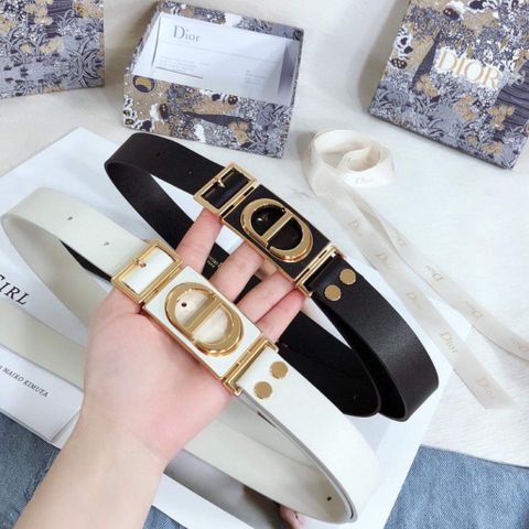 Belt nữ dior dây da bò bản 3 cm khoá vàng đẹp màu trắng và đen