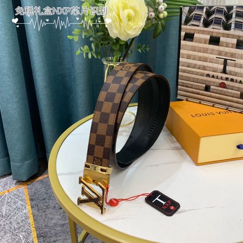 Belt nam LV* bản 3,8cm dây hoạ tiết Monogram và karo đẹp