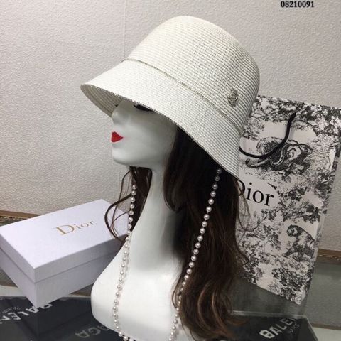 Mũ nữ Dior* logo nạm đá dây ngọc có thể tháo rời