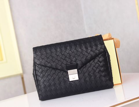 Clutch BOTTEGA* VENETA* nam nữ 28cm da đan chốt khoá bạc đẹp sang cao cấp mẫu mới