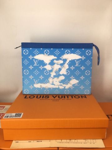 Clutch LV* nam nữ hoạ tiết Monogram xanh da trời đẹp cao cấp