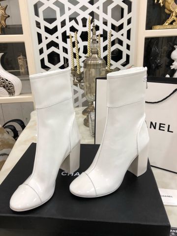 Boot chanel* cổ lỡ da bóng gót to cao 9cm form dáng ôm chân