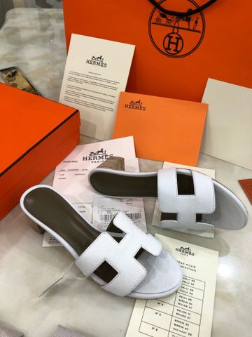 Dép nữ Hermes* gót vuông 4,5cm quai da epsom cao cấp nhiều màu đẹp