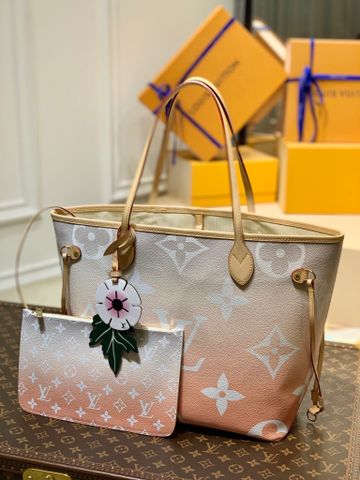 Túi xách nữ LV* never full 31x28cm da bò Monogram màu mới đẹp sang kèm ví nhỏ SIÊU CẤP