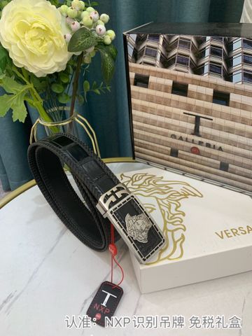 Belt nam VERSACE* dây vân cá sấu bản 3,8cm