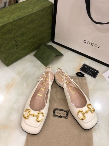 Giày GUCCI* nữ dáng hở gót da bò lỳ khoá vàng nhiều màu đẹp SIÊU CẤP gót vuông cao 2,5cm 5,5cm và 7,5cm SIÊU CẤP