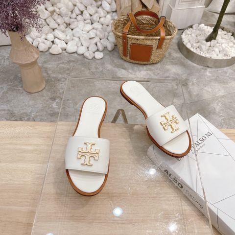 Dép nữ Tory* Burch* quai hoạ tiết và da bò trơn logo vàng đẹp SIÊU CẤP