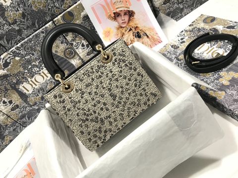 Túi xách nữ Dior* lady 24cm thêu hoạ tiết mẫu mới  SIÊU CẤP