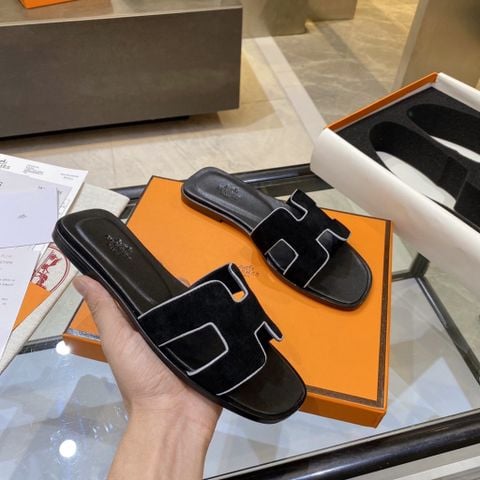 Dép nữ  Hermes* quai vải đế bệt SIÊU CẤP