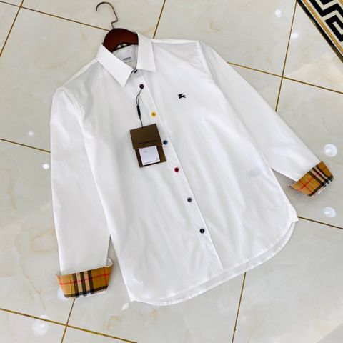 Sơ mi nam BURBERRY* nẹp cổ và tay phối kẻ đẹp cao cấp sz S-XXL