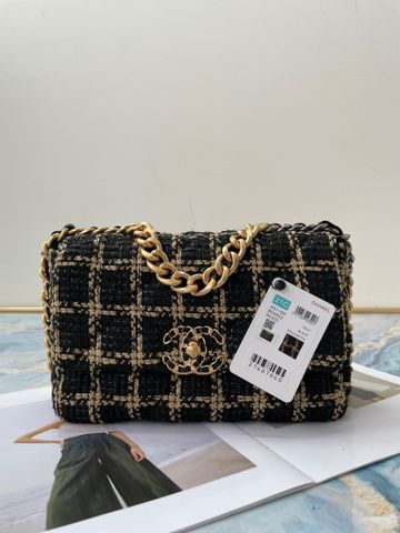 Túi xách nữ chanel* dạ hoạ tiết kẻ SIÊU CẤP 26cm