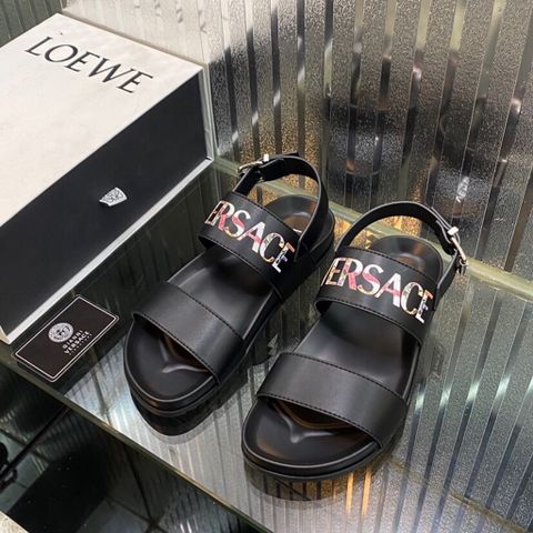 Sandal nam VERSACE* hai quai da bò lỳ mềm in chữ màu đẹp 