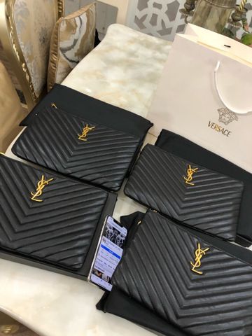 Clutch nữ YSL* da bò mềm đẹp khoá vàng size 29cm