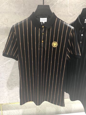 Áo phông nam có cổ VERSACE* hoạ tiết logo sọc màu vàng và bạc cực đẹp sang lịch lãm M-4XL 